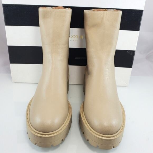 NWT$875 AQUAZZURA Saint Honoré Leather Combat Chunky Ankle Boots Sz 37, US 7 - Picture 7 of 16